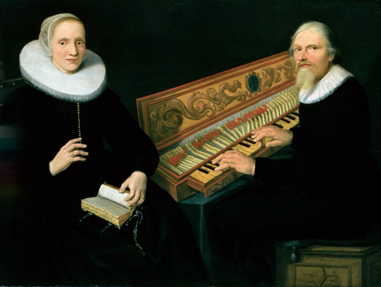 Par ved Clavichord, 1648 (panel) af Jan Barendsz. Muyckens