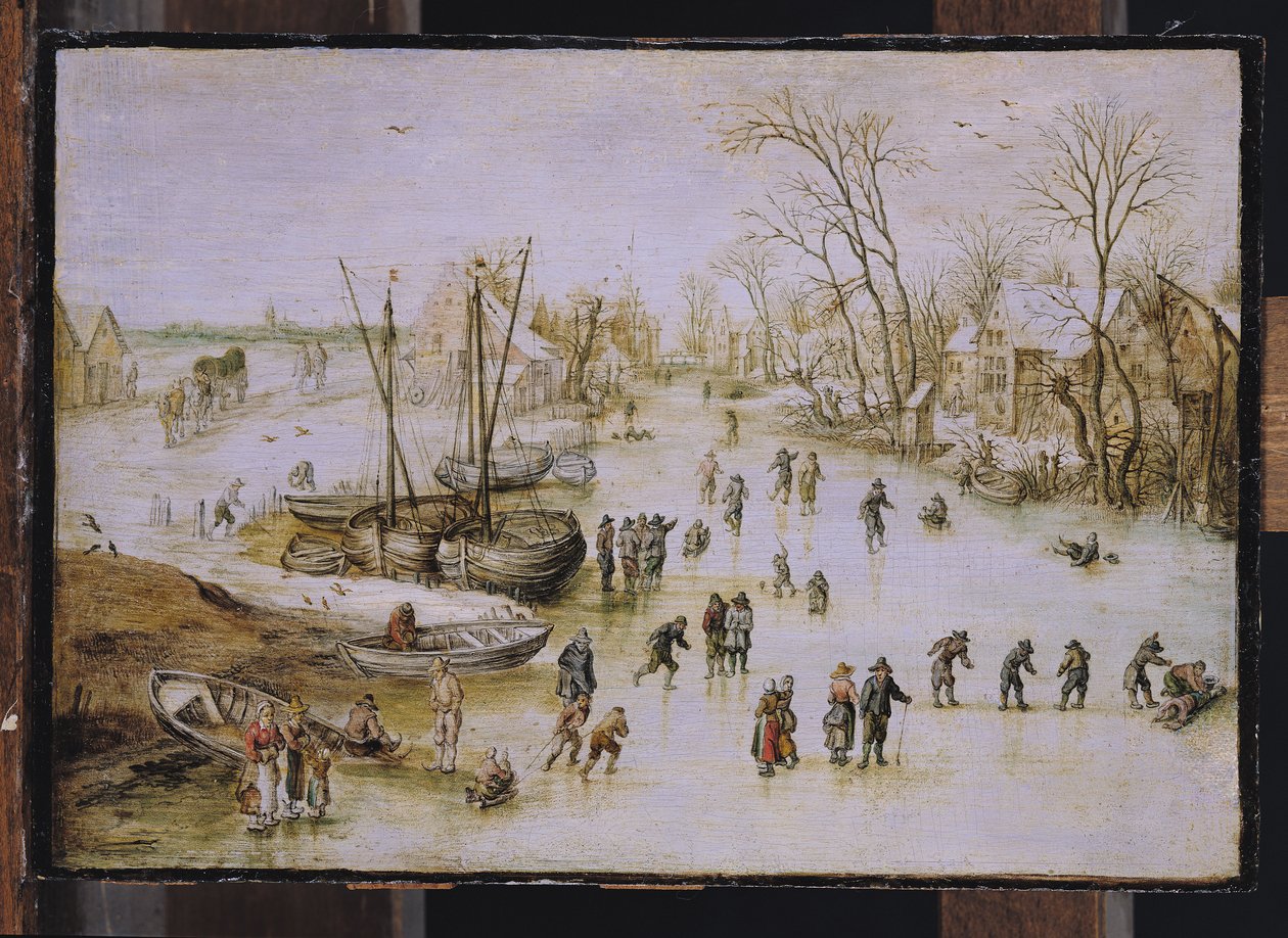 Skatere på søen af Jan the Elder Brueghel