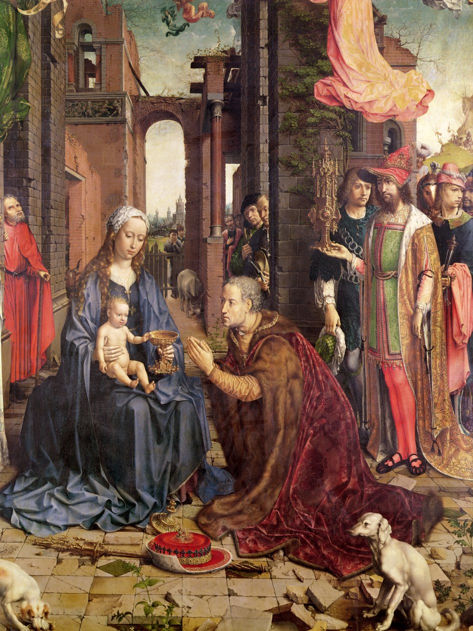 The Adoration of the Kings (olie på træ) (detaljer) af Jan Gossaert