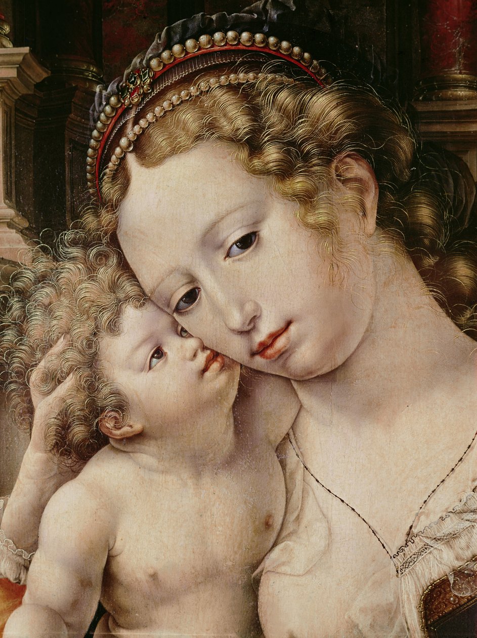 Jomfru og barn (detalje af 498718) af Jan Gossaert