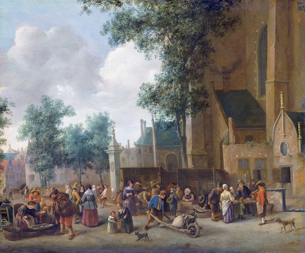 Flodfiskemarkedet i Haag af Jan Havickszoon Steen