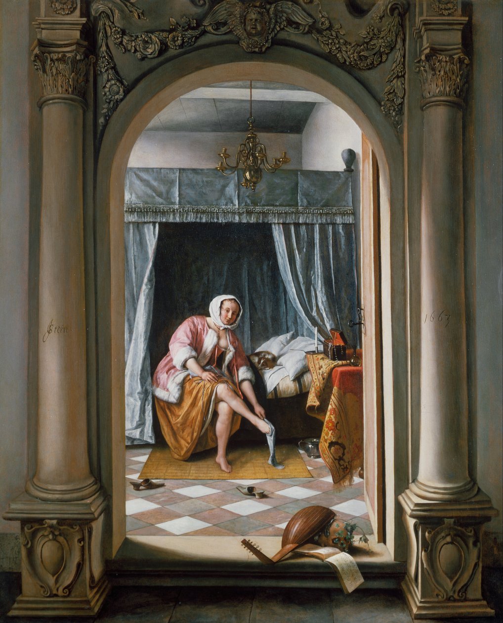 Kvinde på hendes toilet af Jan Havickszoon Steen