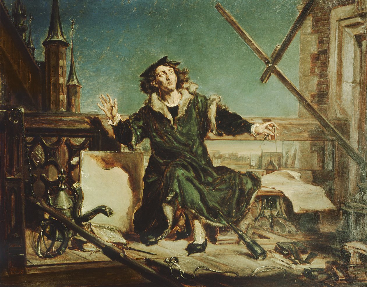 Kopernikus i tårnet i Frombork af Jan Alojzy Matejko