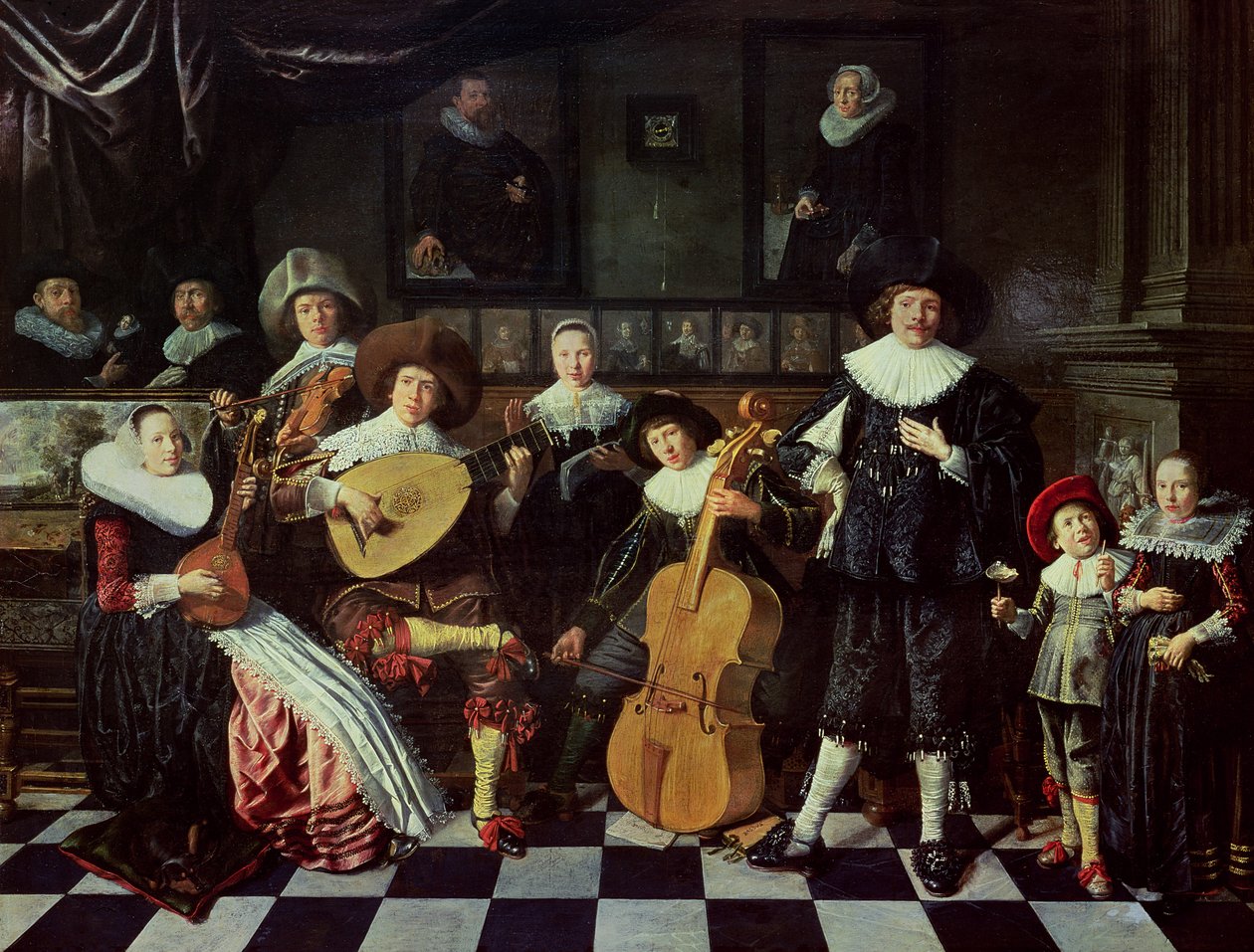 Familie laver musik af Jan Miense Molenaer