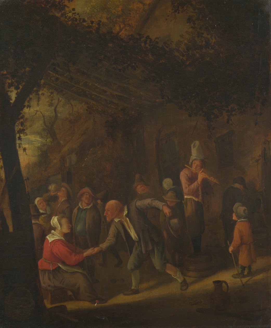 Bønder glædede sig uden for en kro af Jan Havickszoon Steen