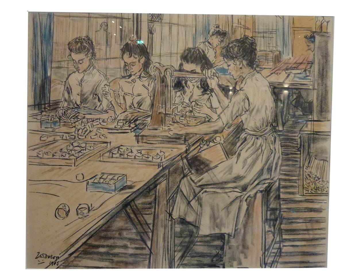 Natlys 1 af de 12 litografier, Toorop lavede om fremstilling af stearinlys af Jan Toorop