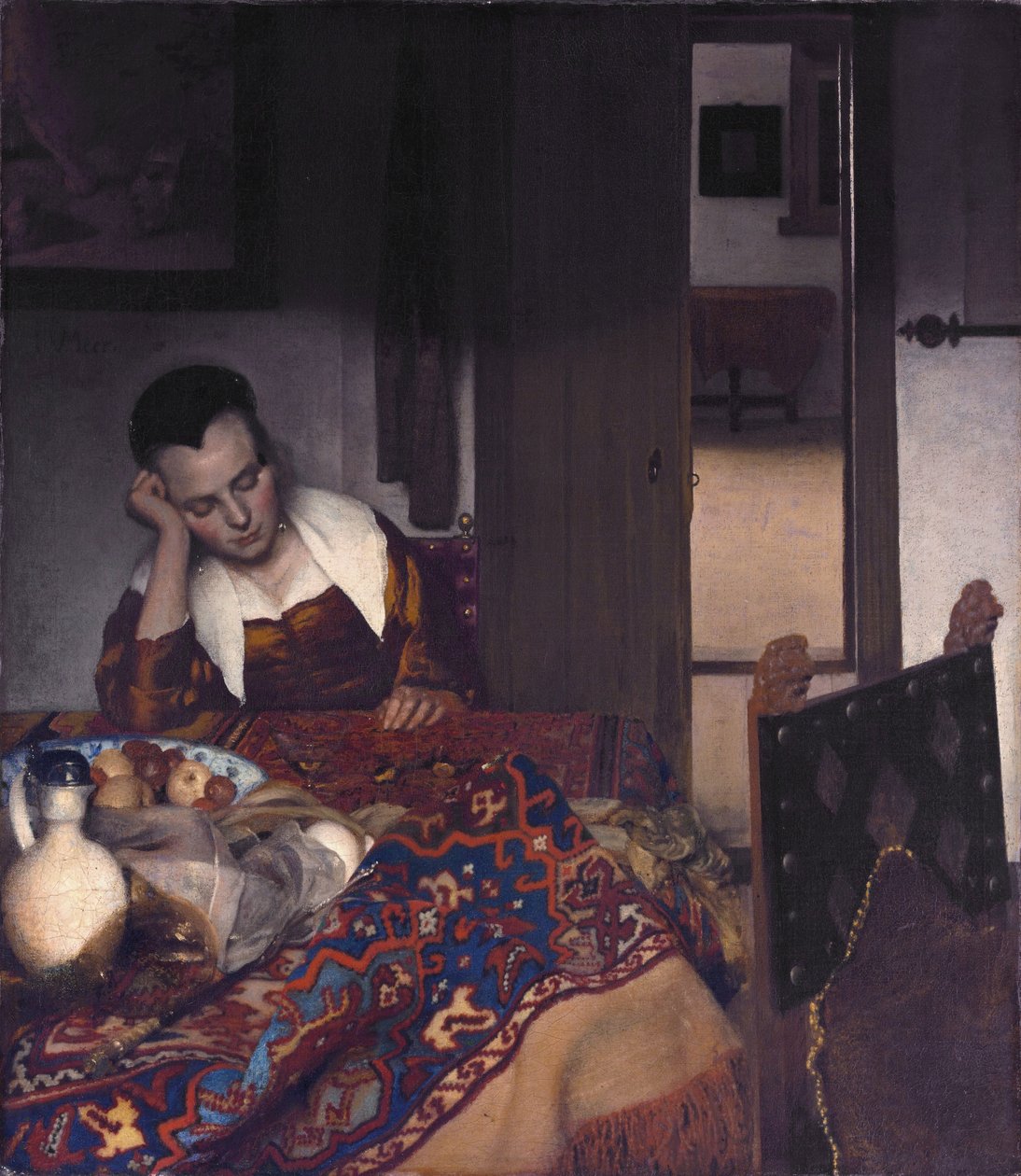En stuepige sover af Jan Vermeer van Delft
