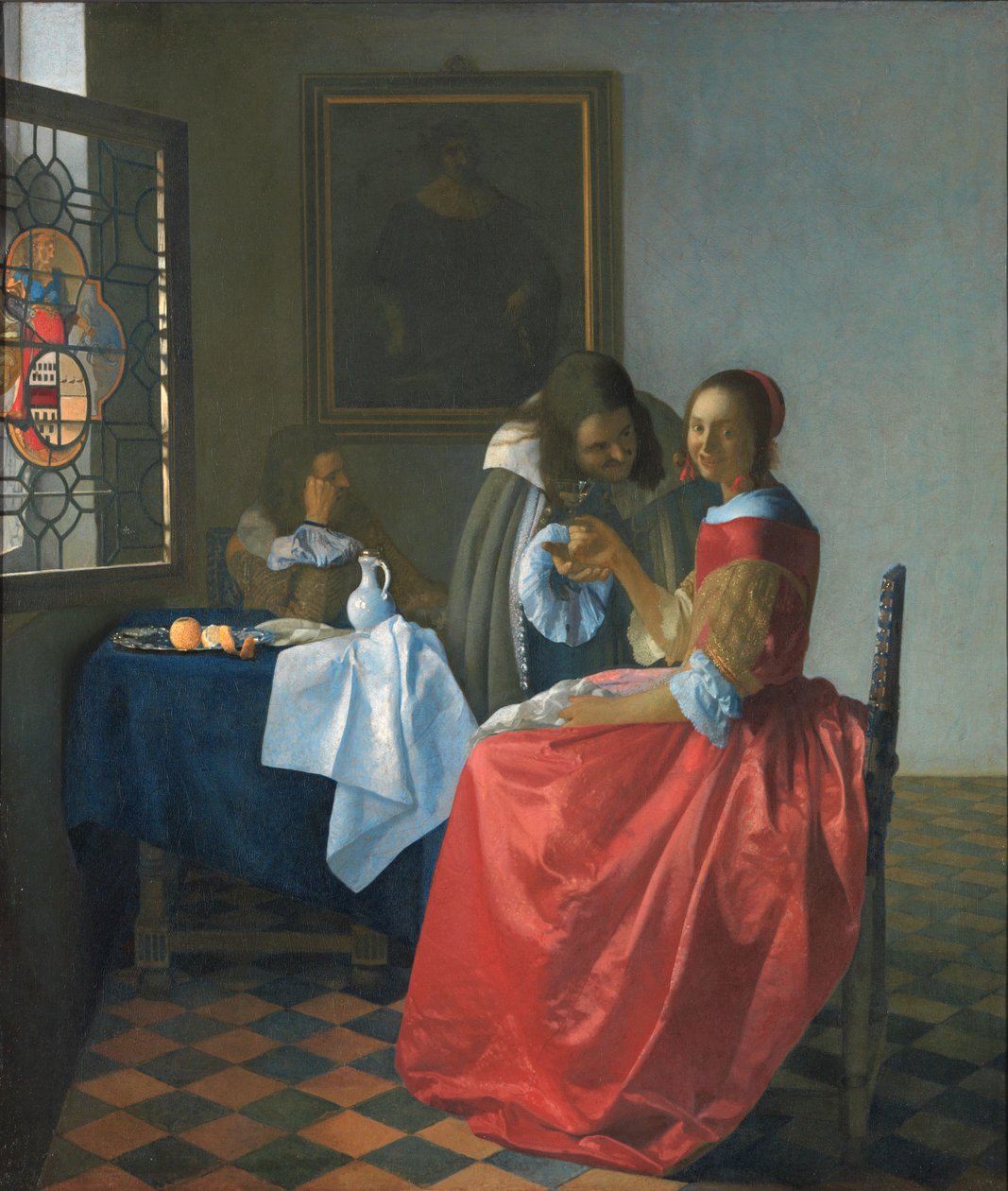 Pigen med et vinglas af Jan Vermeer van Delft