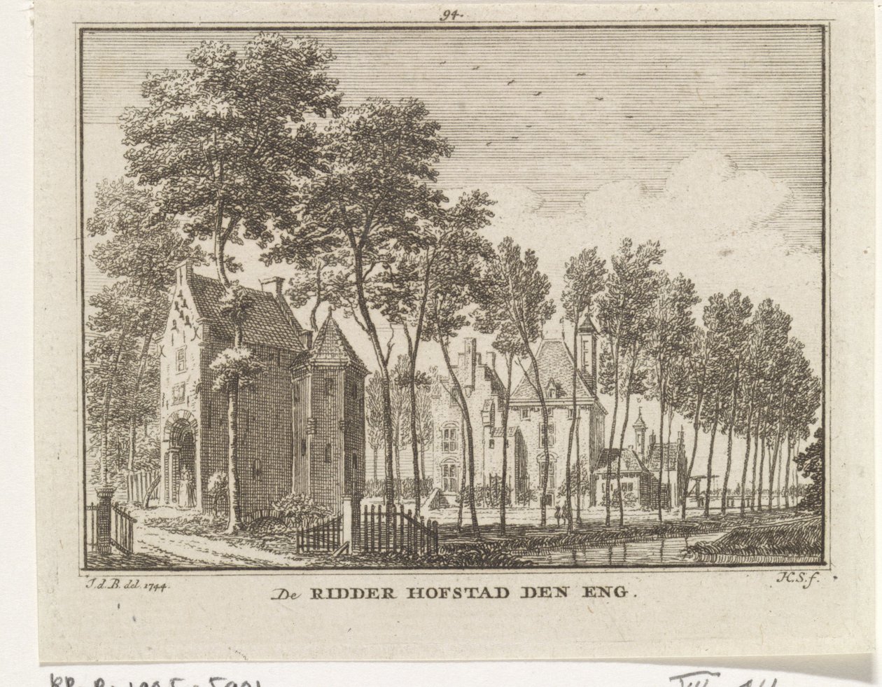 Udsigt over slottet Den Engh, Vleuten - 1773 af Jan de Beijer