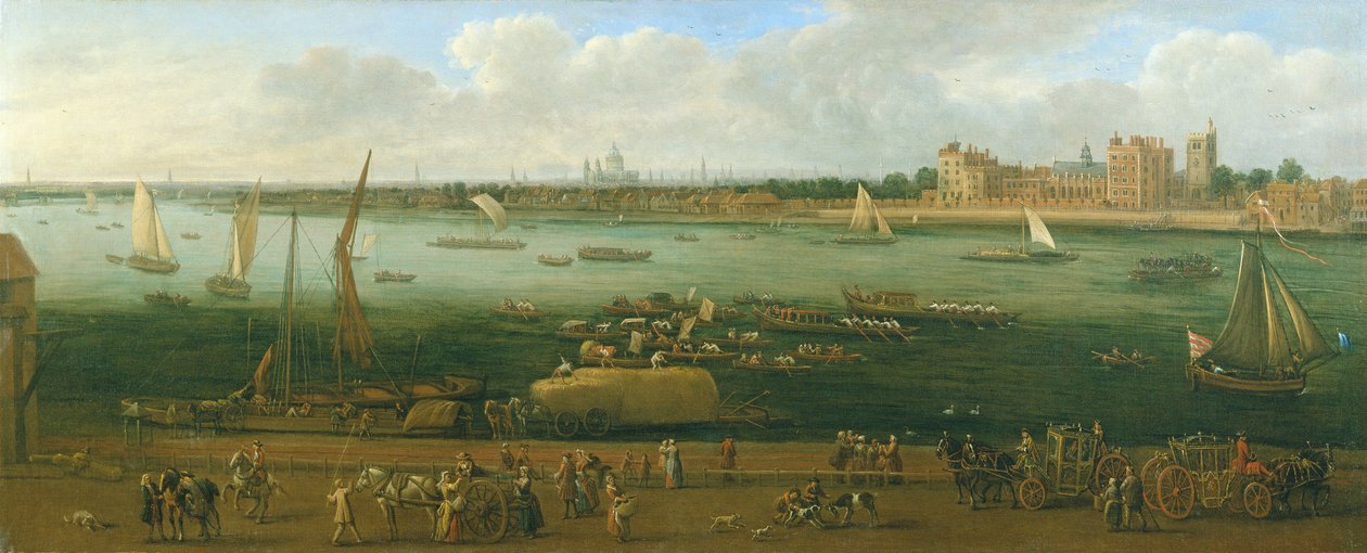 En panoramaudsigt over Lambeth Palace af Jan the Elder Griffier