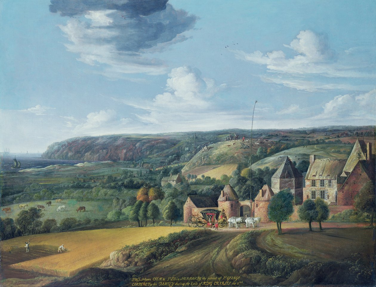 Udsigt over Potrel Manor, nær Dragey i Normandiet af Jan the Elder Griffier