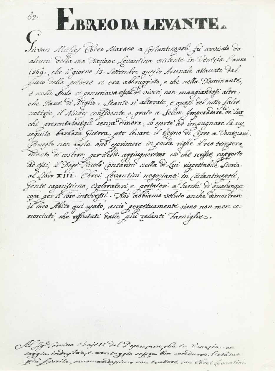 En jødisk mand fra Levanten, side fra "Gli abiti dei Veneziani" (se 188195 for den tilhørende illustration) af Jan van Grevenbroeck