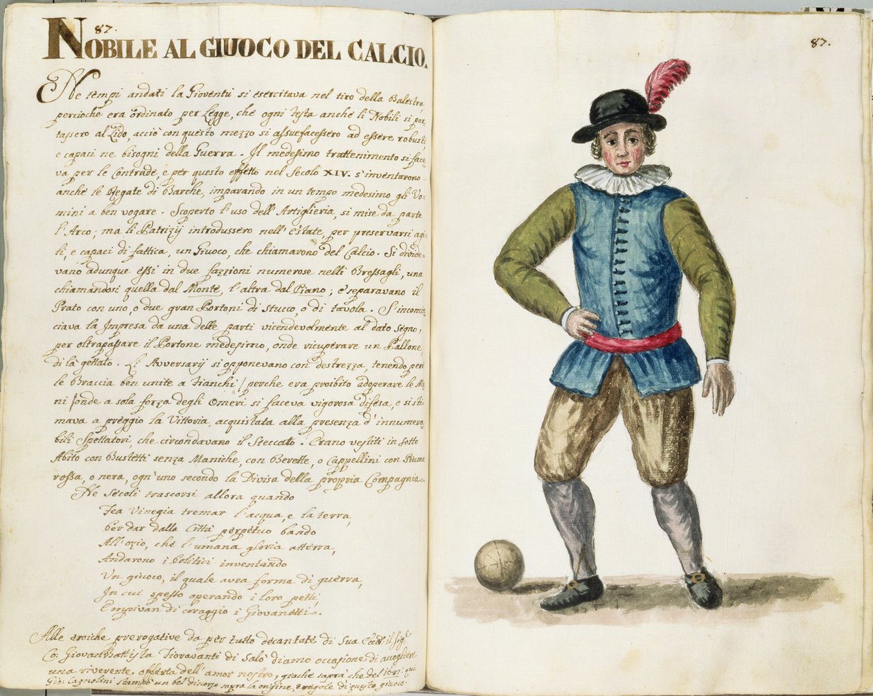 Adelsmand spiller fodbold, venetiansk (manuskript) af Jan van Grevenbroeck