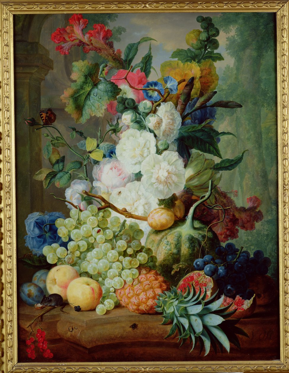 Frugt og blomster (olie) af Jan van Os