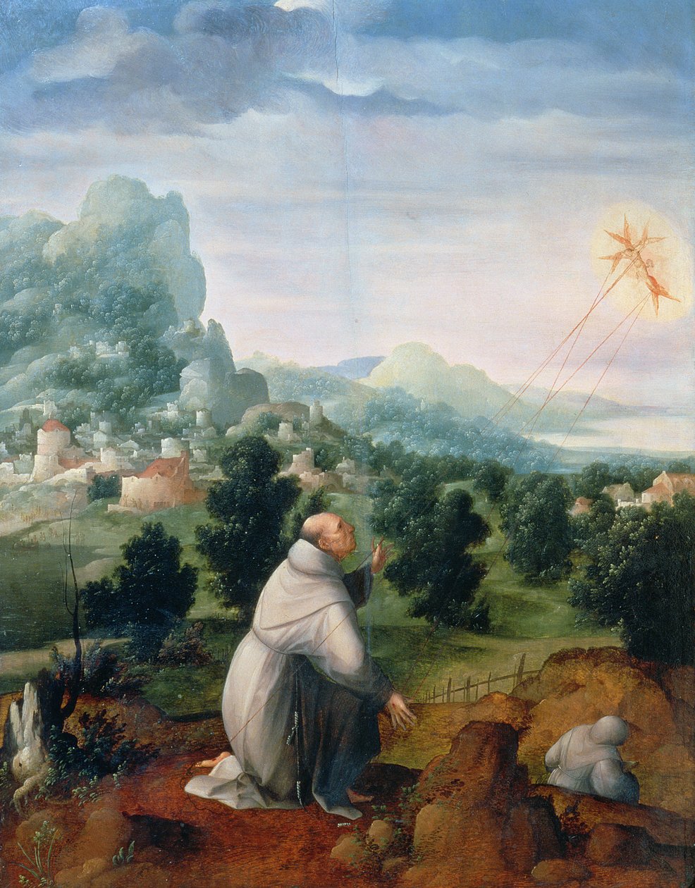 Den hellige Frans modtager stigmata (panel) af Jan van Scorel