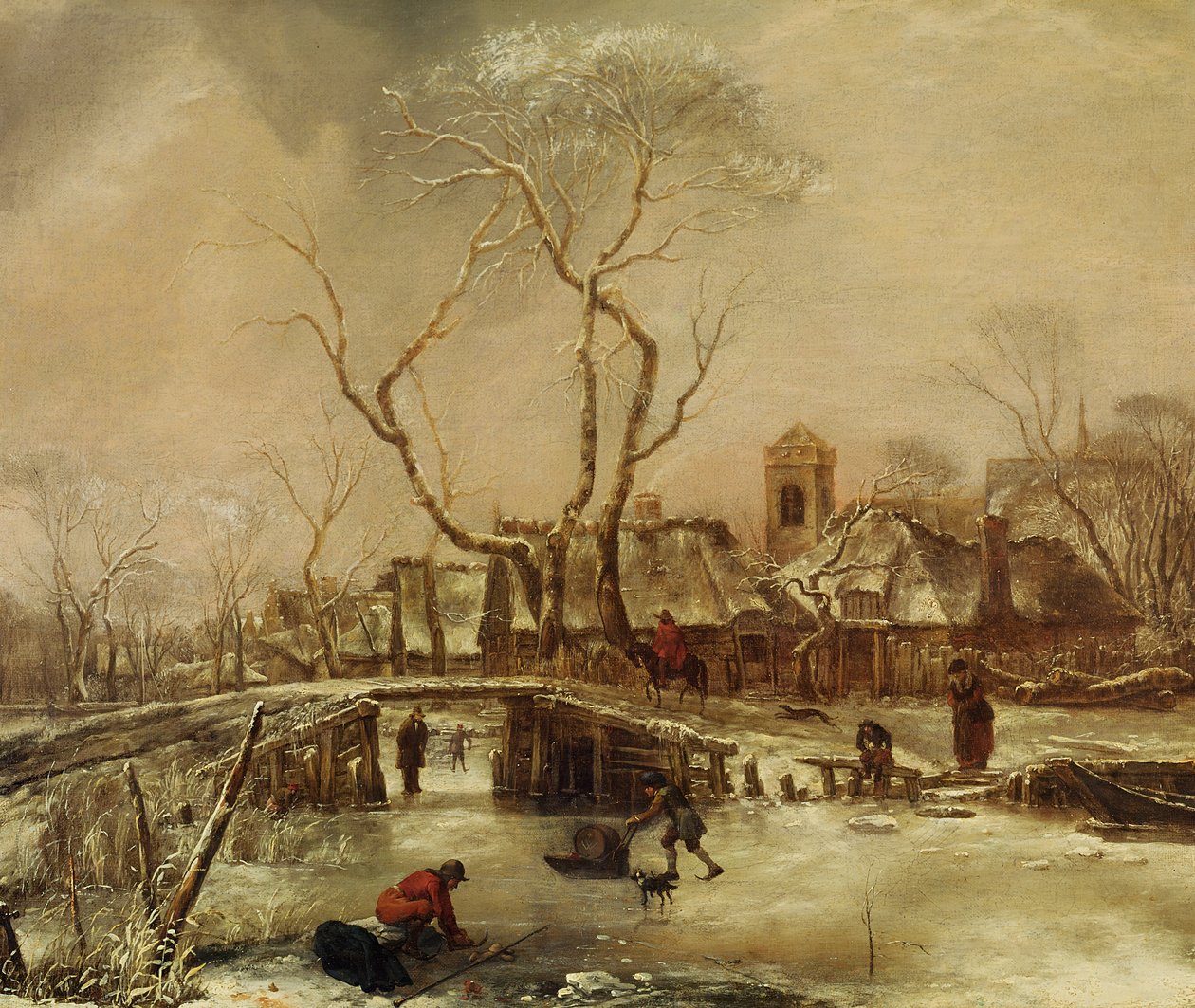 Vinterscene af Jan van de Capelle or Cappelle