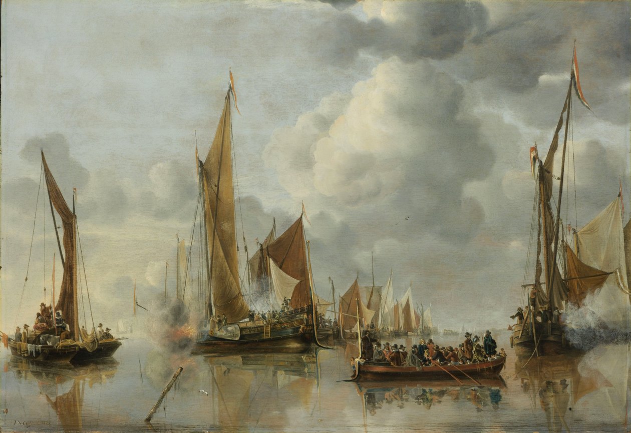 Hjemflåden hilser statens pram af Jan van de Cappelle