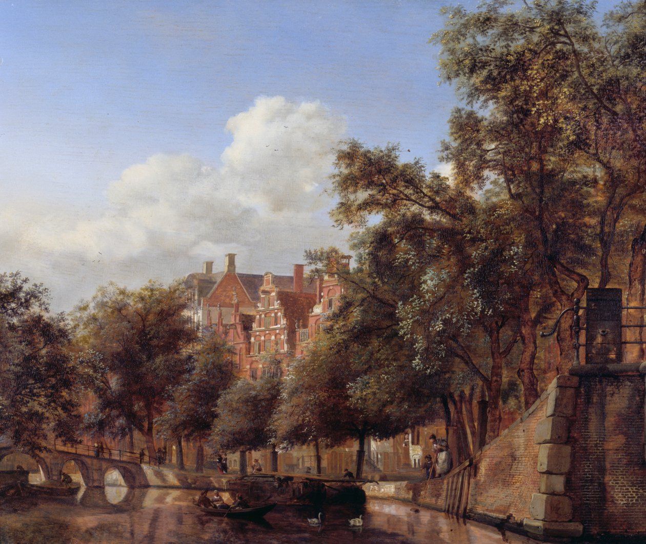 Udsigt over Herengracht, Amsterdam af Jan van der Heyden