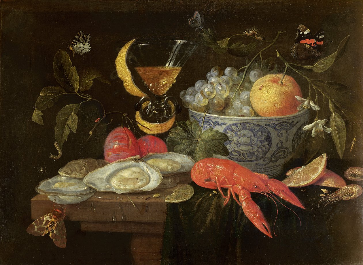 Stilleben med frugt og skaldyr, 1653 af Jan van Kessel the Elder