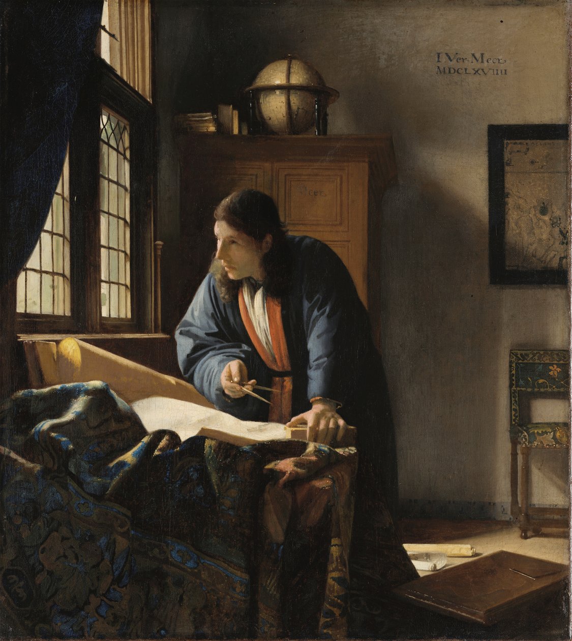 Geografen af Jan (1632 75) Vermeer