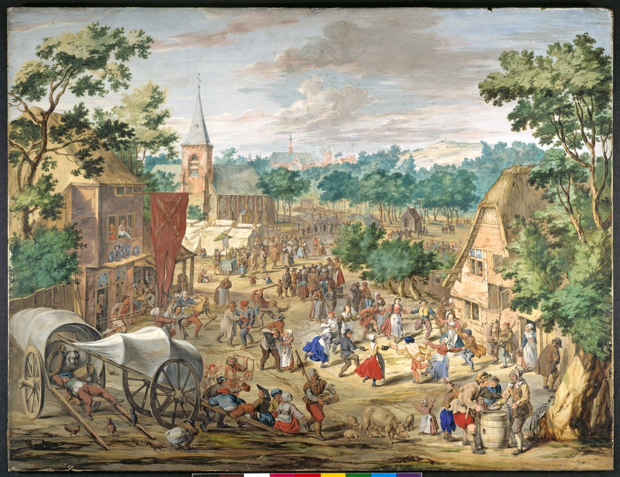 En Kermesse (gouache på papir) af Jan (follower of) Brueghel