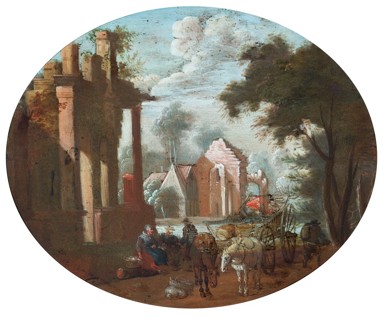 Ødelagt slot af Jan (follower of) Brueghel