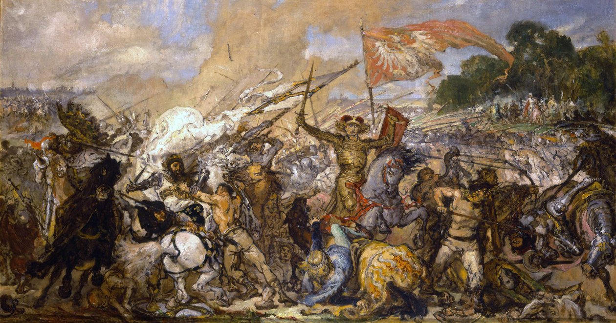 Skitse af slaget ved Grunwald af Jan Alojzy Matejko