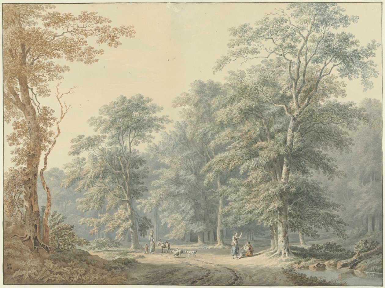 Skovudsigt med klassisk fabrikation af Jan Apeldoorn