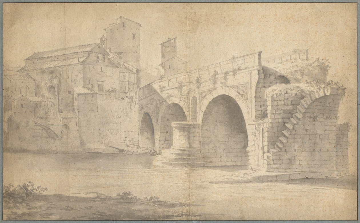 Udsigt over Ponte Rotto, Rom af Jan Asselyn