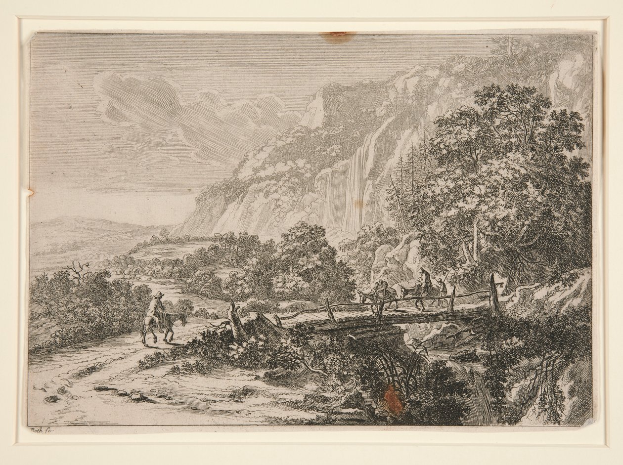 træbro. Sulmona ved Tivoli. af Jan Both
