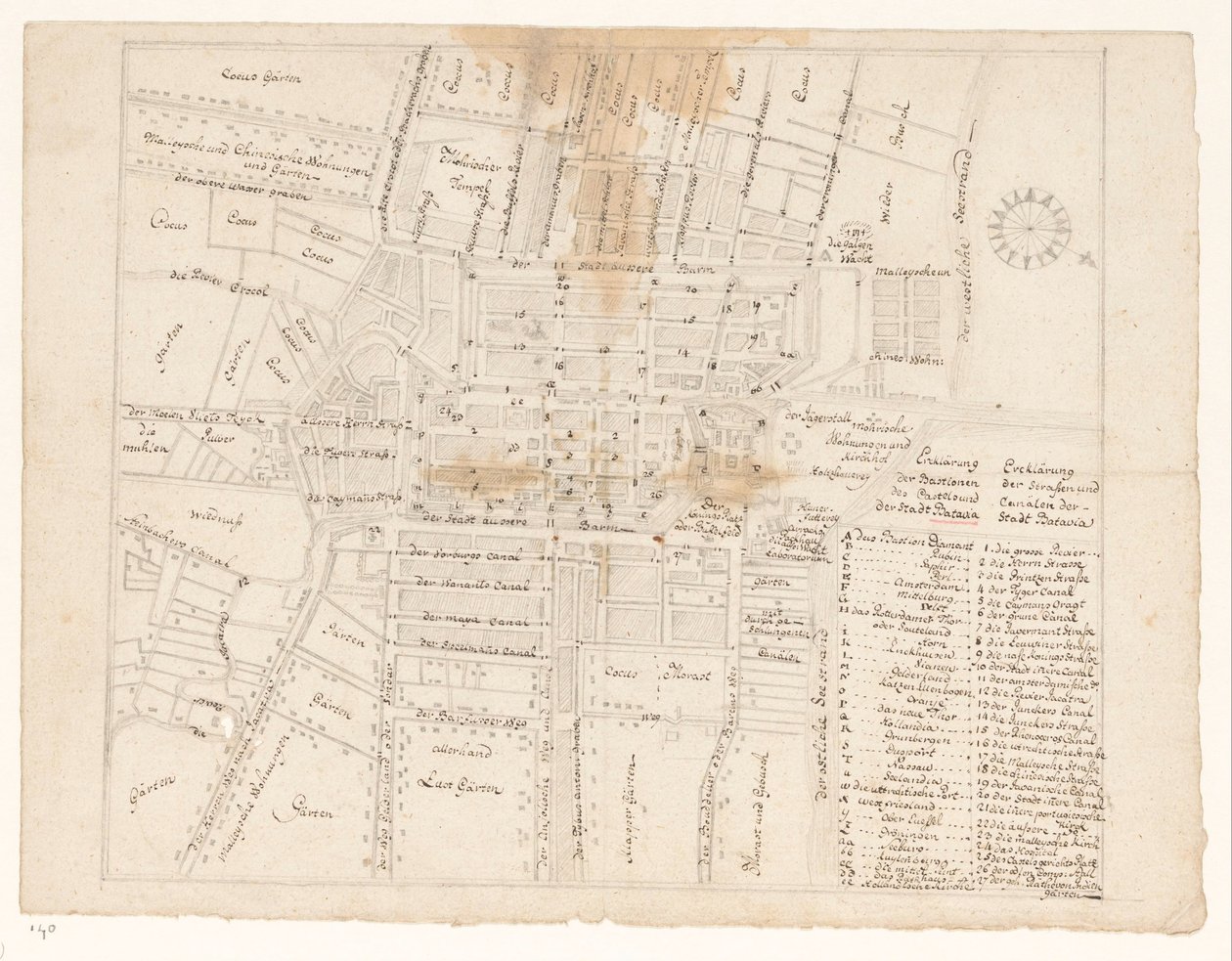 Kort over Batavia af Jan Brandes