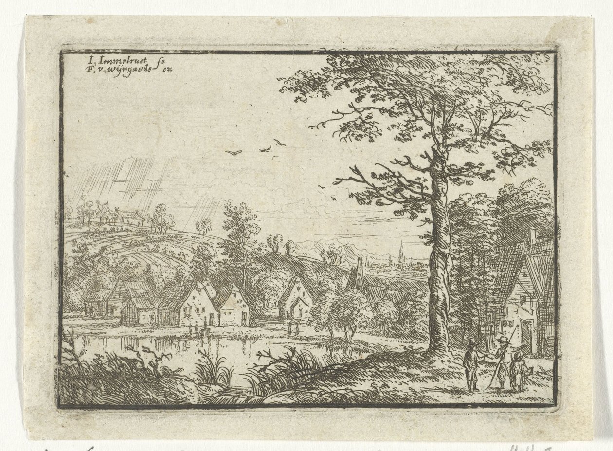 Huse langs en sø af Jan Carel Immenraet