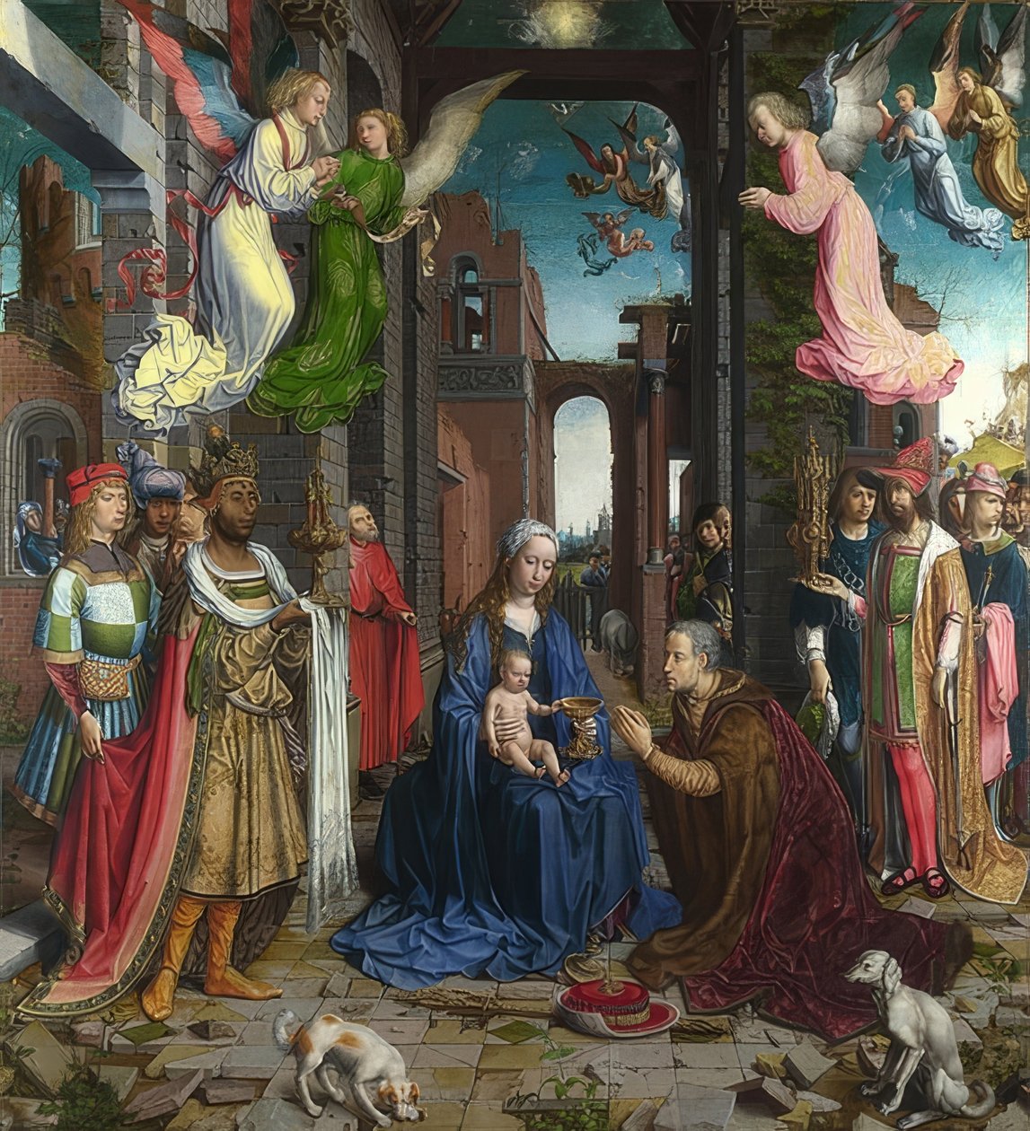 Tilbedelse af Magi. 1510-15 af Jan Gossaert