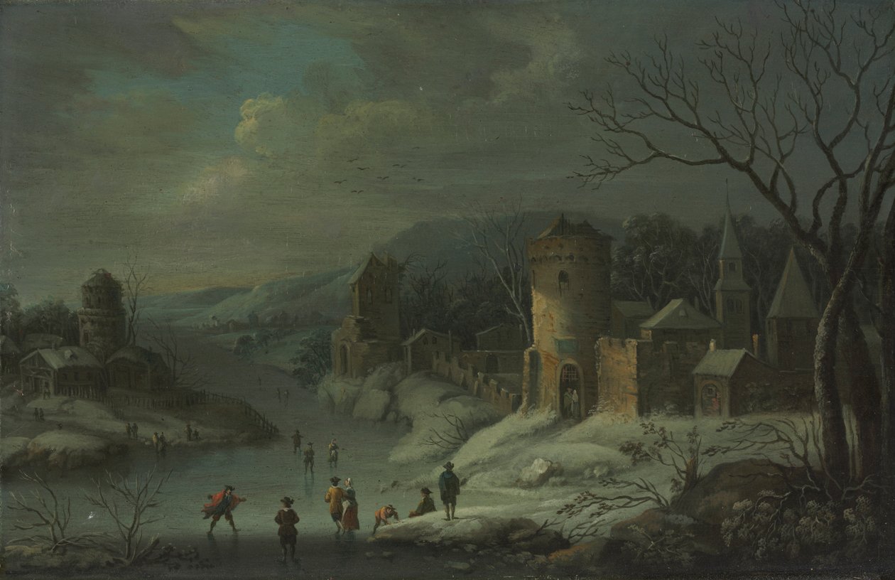 Vinterlandskab, ca. 1680-1718. af Jan Griffier