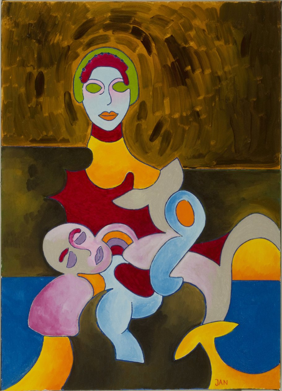 Pieta, 2009 (olie på lærred) af Jan Groneberg