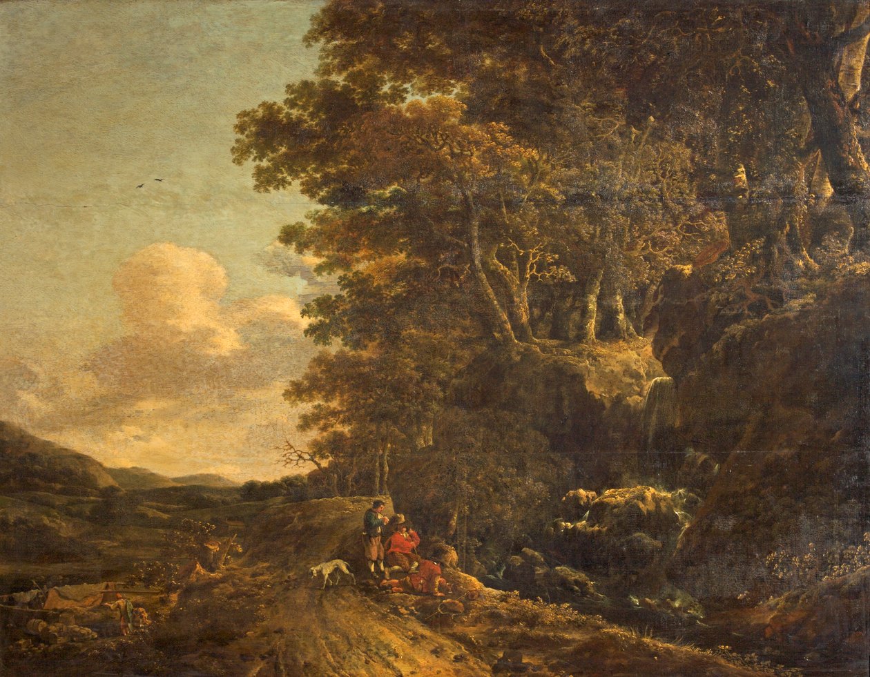 Landskab med vandfald, c.1685-85 af Jan Hackaert
