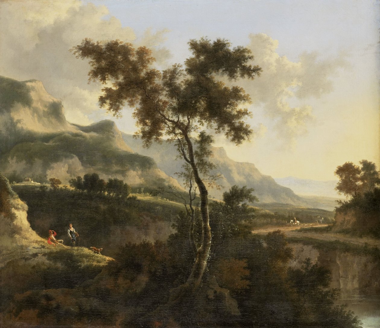 bjergrigt landskab af Jan Hackaert