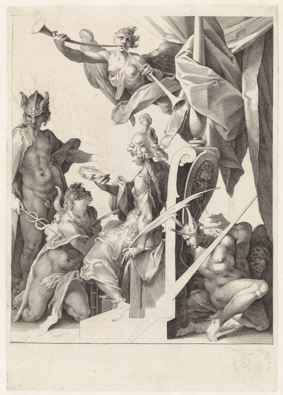 Mercury fører unge kunstnere til Minerva af Jan Harmensz. Muller