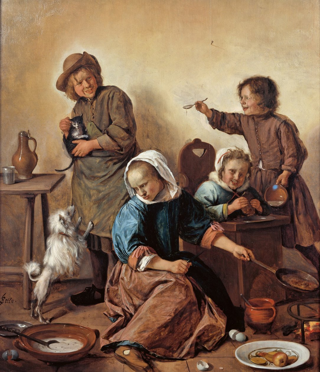 Børnemåltidet, ca 1665. af Jan Havickszoon Steen