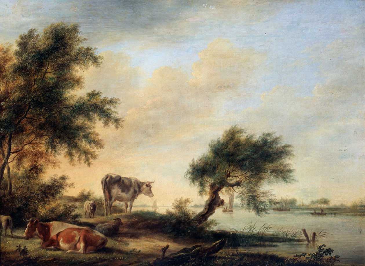 Landskab med en flok, 1700-tallet af Jan Jansson