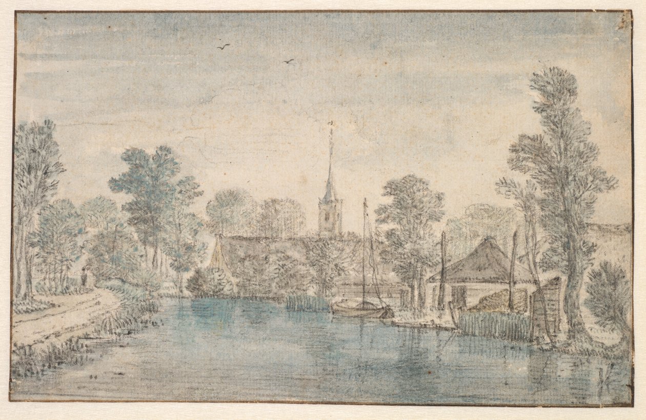 Landsby ved en flod af Jan Jansz den Uyl