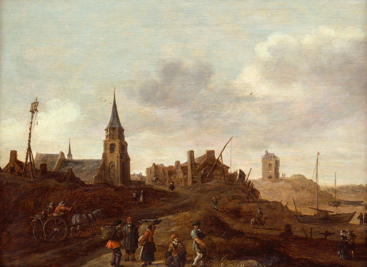 Stranden ved Scheveningen af Jan Josephsz van Goyen