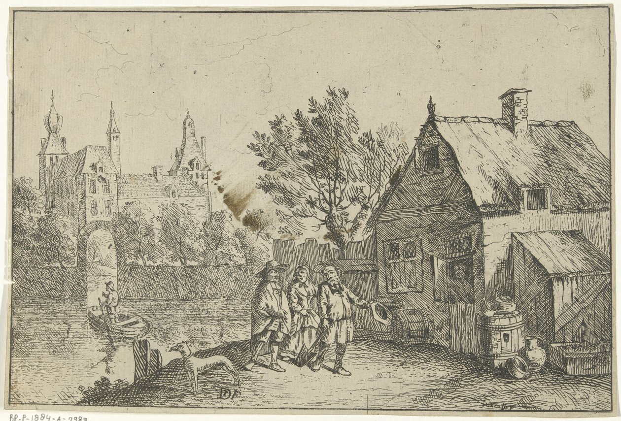 Bondehus ved vandet af Jan Lauwryn Krafft (I)