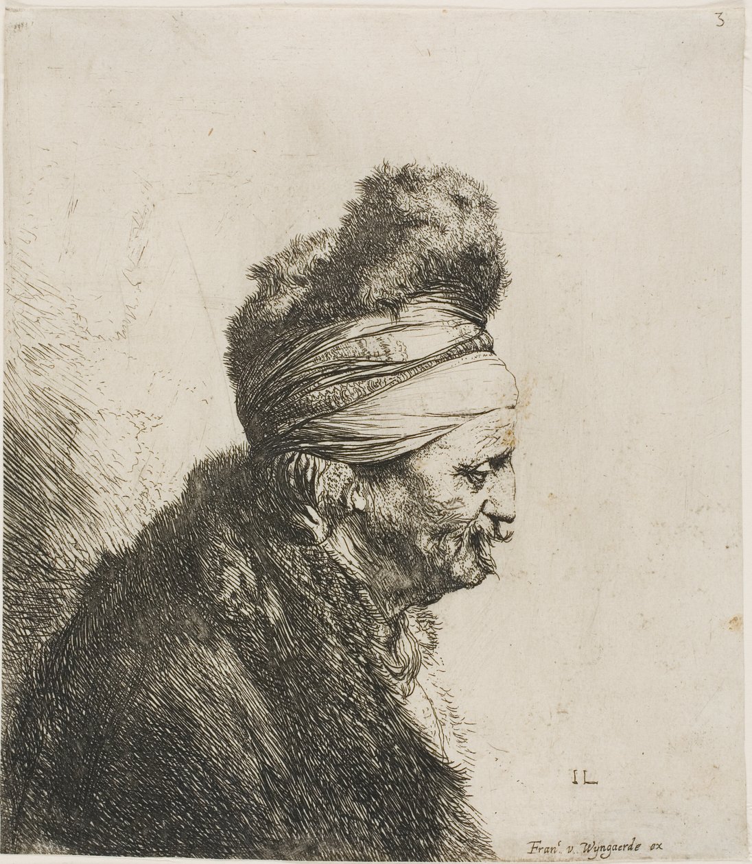 Buste af en orientalsk mand, vendt mod højre af Jan Lievens