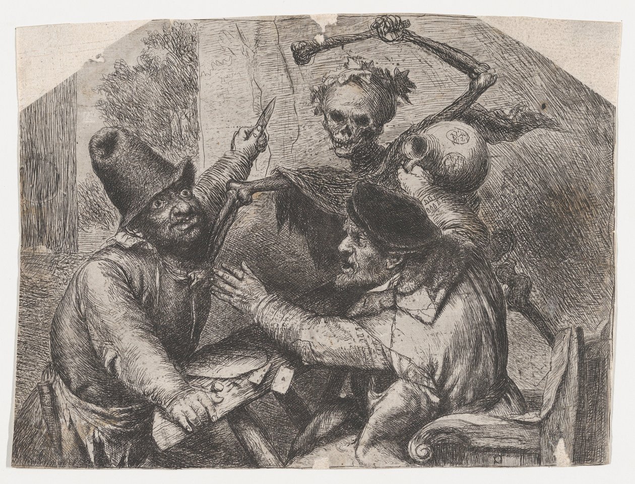 Død og kortspillere, 1620-74. af Jan Lievens