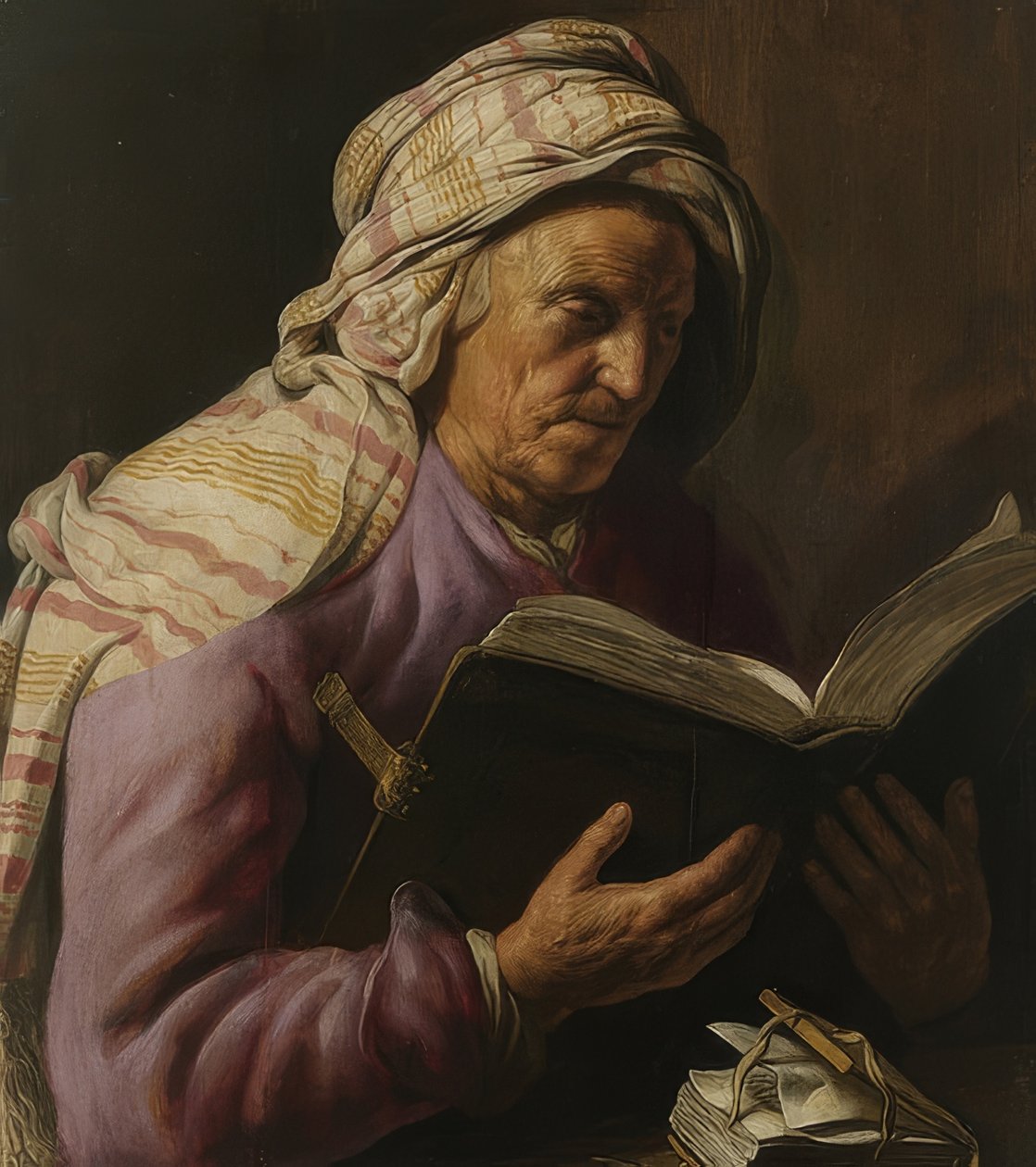 Læser gammel kvinde. 1626-33 af Jan Lievens