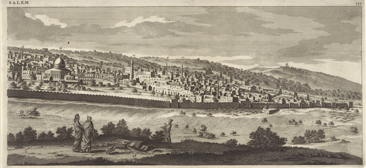 Udsigt over Jerusalem (højre plade) af Jan Luyken