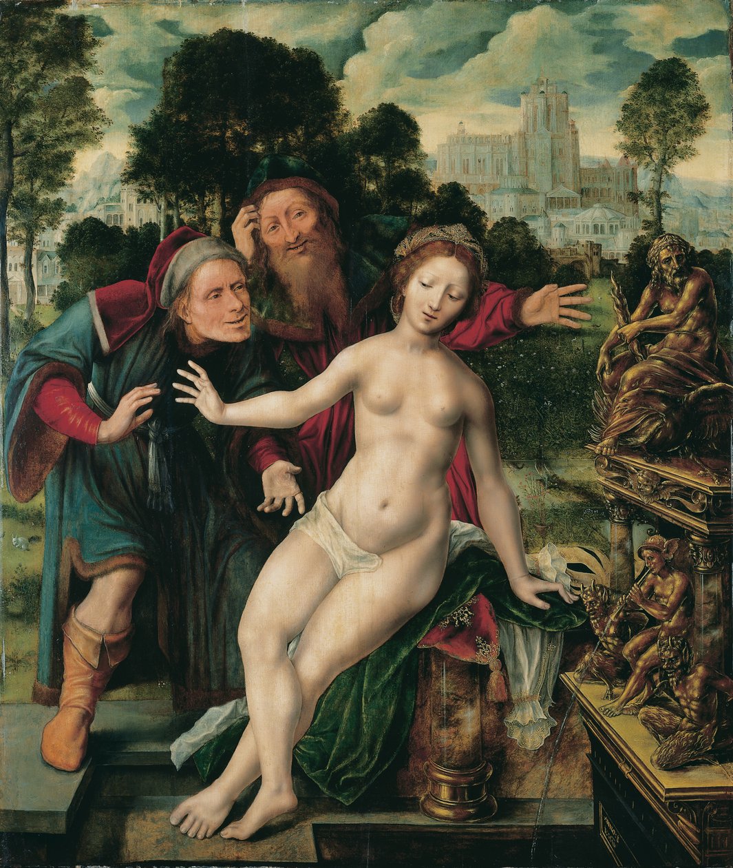 Susannah og de ældste af Jan Massys or Metsys