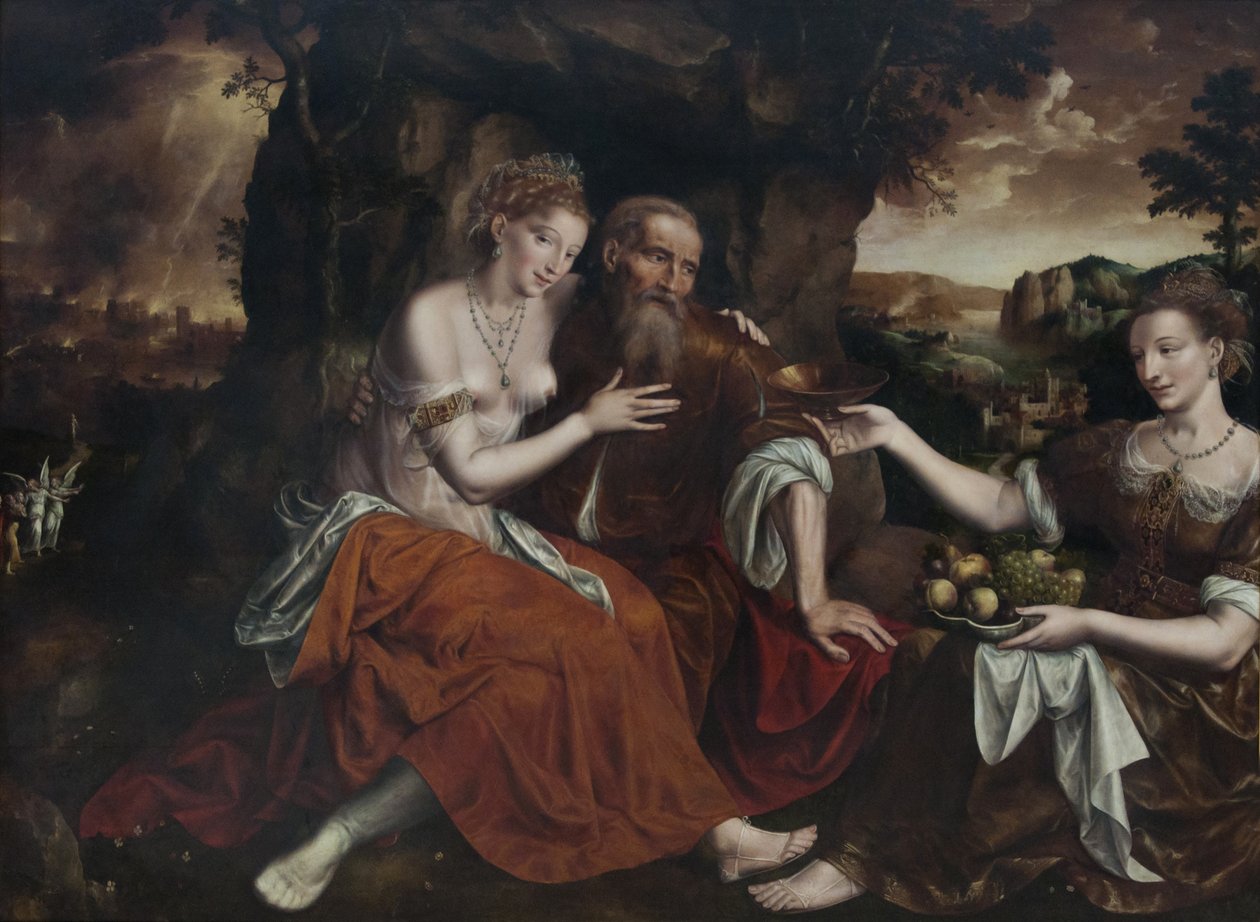 Lot og hans døtre af Jan Matsys