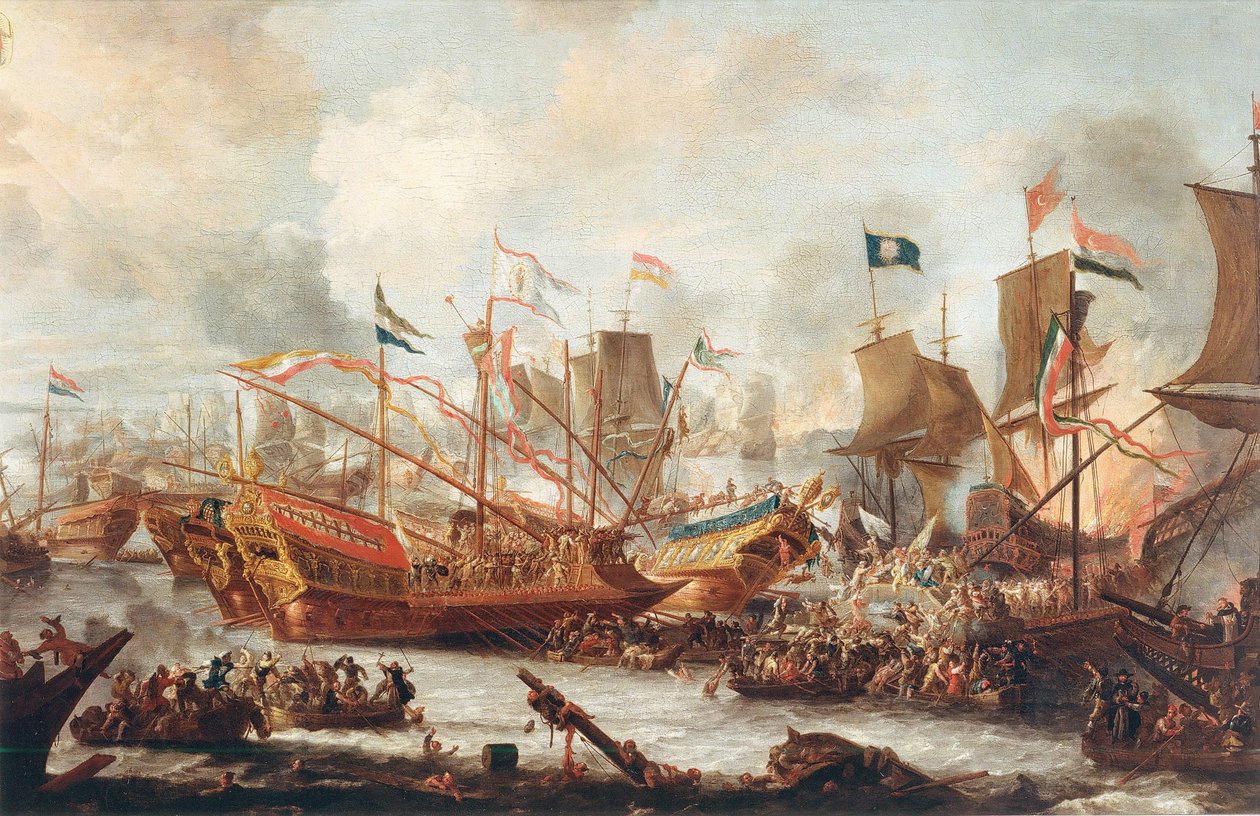Slaget ved Lepanto, 1671. af Jan Peeters the Elder